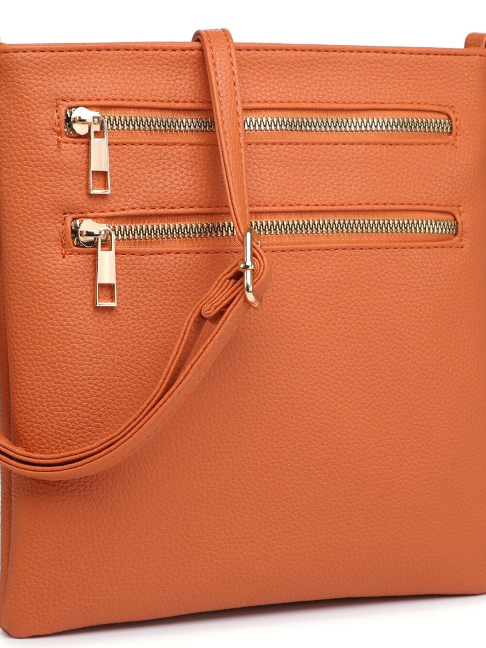 Fashion Zip Pocket Crossbody Bag - Orange